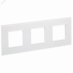 SKANDY Рамка 3-местная SK-F23W стекло арктический белый IEK