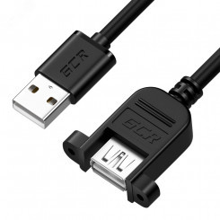 Удлинитель USB 2.0 AM на AF, 1.5 м., крепление подвинт, черный