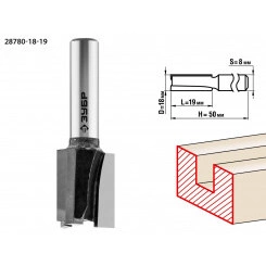 Фреза пазовая прямая 18x19мм, хвостовик 8мм Фреза пазовая прямая 18x19мм, хвостовик 8мм