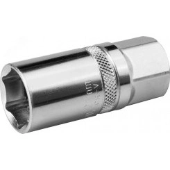 Головка торцевая ''INDUSTRIE QUALITAT'', свечная с резин. вставк., Cr-V, FLANK, хромосатинированная, 1/2'', 21мм Головка торцевая ''INDUSTRIE QUALITAT'', свечная с резин. вставк., Cr-V, FLANK, хромосатинированная, 1/2'', 21мм