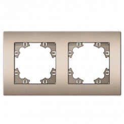 Рамка двухместная горизонтальная Афина шампань (еврослот) Рамка двухместная горизонтальная Афина шампань (еврослот)
