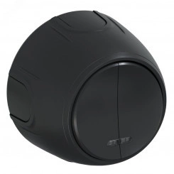 Выключатель двойной  Rotondo с подсветкой, цвет черный