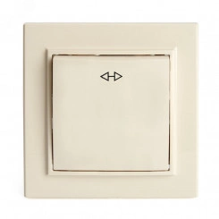 Переключатель одноклавишный перекрестный, 250В, 10А, серия Эрна, слоновая кость, Stekker Переключатель одноклавишный перекрестный, 250В, 10А, серия Эрна, слоновая кость, Stekker