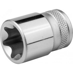 Торцовая головка ''INDUSTRIE QUALITAT'', Cr-V, внешний TORX, хромосатинированная, 1/2'', Е 22 Торцовая головка ''INDUSTRIE QUALITAT'', Cr-V, внешний TORX, хромосатинированная, 1/2'', Е 22