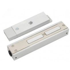 Замок электромагнитный взрывозащищенный ALM-FM-M22-H-12-K, усилие удержания якоря 250 кгс, с постоянно присоединенным кабелем длиной 2 метра, с устройством ввода для открытой прокладки небронированного кабеля