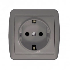 Клио розетка одноместная Клио, IP44, с/з, о/у, 16А, 220В, серый (еврослот) Клио розетка одноместная Клио, IP44, с/з, о/у, 16А, 220В, серый (еврослот)