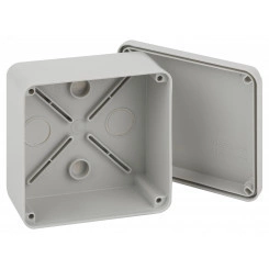 Коробка распаячнаяKORvp приборная подъездная открытой установки 100х100х50мм на винтах с гладкими стенками IP55 Коробка распаячнаяKORvp приборная подъездная открытой установки 100х100х50мм на винтах с гладкими стенками IP55