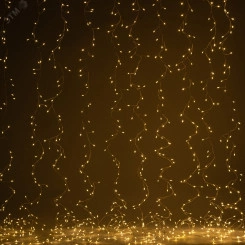 Гирлянда Занавес Роса-мишура, 3*2 м, 800 microLED, теплый свет, ПДУ, IP20 ENIZ-800W