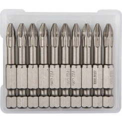 Торсионные кованые биты X-Drive PZ2 50 мм 10 шт Торсионные кованые биты X-Drive PZ2 50 мм 10 шт