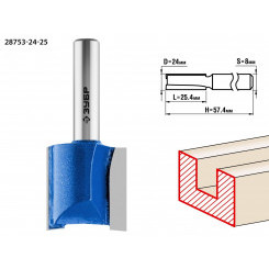 Фреза пазовая прямая 24x25мм, хвостовик 8мм