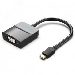 Конвертер мультимедиа USB Type C M на VGA 15F, 0.15 м., черный