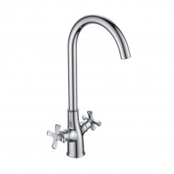 Смеситель для кухни с 2-мя рукоятками, с высоким изливом, латунь Смеситель для кухни с 2-мя рукоятками, с высоким изливом, латунь