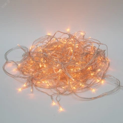 Бахрома светодиодная с эффектом мерцания 12м Соединяемая 195 светодиодов Янтарный свет Провод прозрачный ULD-B12006-195/TTK AMBER IP44  ТМ Uniel