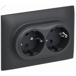 SKANDY Розетка 2-местная с заземлением с защитными шторками 16А в сборе SK-R07T титан IEK SKANDY Розетка 2-местная с заземлением с защитными шторками 16А в сборе SK-R07T титан IEK