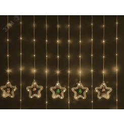 Гирлянда новогодняя светодиодная NGF-D035-01 бахрома звезды и фигурки WW 3*0.6м IP20 Гирлянда новогодняя светодиодная NGF-D035-01 бахрома звезды и фигурки WW 3*0.6м IP20