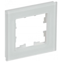 BRITE Рамка 1 пост РУ-1-2-Бр стекло белый матовый IEK