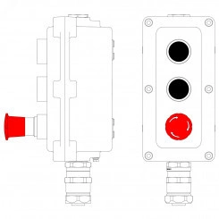 Взрывонепроницаемый пост управления из алюминия LCSD-03-B-MB-P1B(11)x1-P1B(11)x1-P6R(11)x1-PBMB-KAEPM2MHK-20 Взрывонепроницаемый пост управления из алюминия LCSD-03-B-MB-P1B(11)x1-P1B(11)x1-P6R(11)x1-PBMB-KAEPM2MHK-20