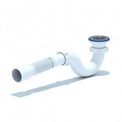 Сифон для душевого поддона 1 1/2'x90, h=65 с переходной трубой 45' 40/50 хром