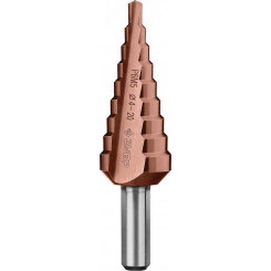 Сверло ступенчатое, 4-20мм, 9 ступеней, кобальтовое покрытие, КОБАЛЬТ, серия Профессионал