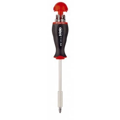 Отвертка с увеличенным магнитным держателем под биты с набором бит SL, PH, PZ 8шт