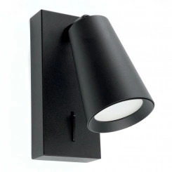 Светильник ДБО GU10 без лампы наклонный с выключателем черный