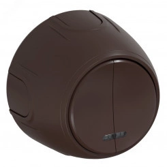 Выключатель двойной  Rotondo с подсветкой, цвет коричневый