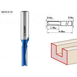 Фреза пазовая прямая 6x19мм, хвостовик 8мм
