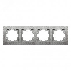 Рамка фактурная 4 поста универсальная UNIVersal Афина серебро (еврослот) Рамка фактурная 4 поста универсальная UNIVersal Афина серебро (еврослот)