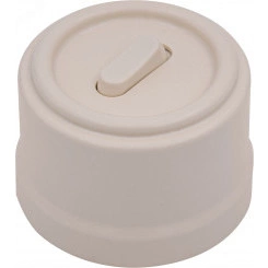 Выключатель Лизетта 1-кл. перекрестный, пластик, цвет Песочное золото (клавишный)