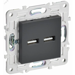 SKANDY Розетка USB A+A 3,1А SK-R15T титан IEK