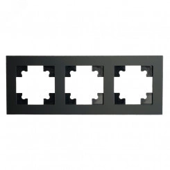 Рамка 3-местная, стекло, Катрин, черный матовый Рамка 3-местная, стекло, Катрин, черный матовый