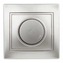 Светорегулятор поворотный, 600Вт 230В, СУ, Plano, алюминий,1-401-03 Светорегулятор поворотный, 600Вт 230В, СУ, Plano, алюминий,1-401-03