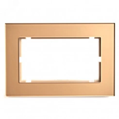 Рамка двухместная без перемычки, стекло, Катрин, золото Stekker Рамка двухместная без перемычки, стекло, Катрин, золото Stekker