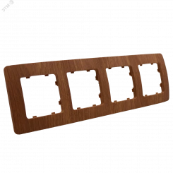 Рамка четырехместная, скрытой установки, цвет дуб