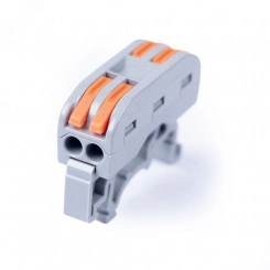 Клемма соединительная универсальная проходная 2 полюса с рычагом на DIN-рейку 0.08-2 Клемма соединительная универсальная проходная 2 полюса с рычагом на DIN-рейку 0.08-2