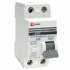 Выключатель дифференциального тока (УЗО) ВД-100 2P 50А/100мА (электромеханическое) PROxima Выключатель дифференциального тока (УЗО) ВД-100 2P 50А/100мА (электромеханическое) PROxima