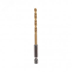 Сверло по металлу, 4,5 мм, Р6М5, ТИТАН, шестигранный хвостовик (1 шт. в упаковке) DIN 338 Сверло по металлу, 4,5 мм, Р6М5, ТИТАН, шестигранный хвостовик (1 шт. в упаковке) DIN 338
