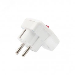 Вилка Евро угловая с з/к 16А белая с кнопкой REXANT Вилка Евро угловая с з/к 16А белая с кнопкой REXANT