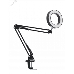 Светильник настольный светодиодный на струбцине 10 Вт Черный