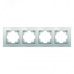Рамка четырехместная горизонтальная Афина серебро (еврослот) Рамка четырехместная горизонтальная Афина серебро (еврослот)