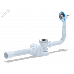 Сифон для ванны АНИ Бриг 1 1/2' с выпуском и переливом с гибкой трубой 40х50