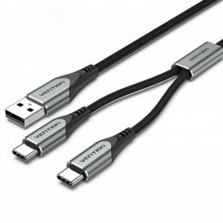 Кабель USB-см х 2 на USB 2.0 AM, 1 м.