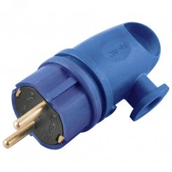 Вилка угловая с/з 250В 16А IP44 серия Одри каучук синий Stekker Вилка угловая с/з 250В 16А IP44 серия Одри каучук синий Stekker