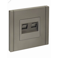 FORTE&PIANO Розетка компьютерная двойная RJ45 кат.5E FP533 сталь IEK FORTE&PIANO Розетка компьютерная двойная RJ45 кат.5E FP533 сталь IEK