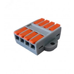 Клемма соединительная универсальная проходная 4 полюса с рычагом 0.5-6.0 (1шт) Клемма соединительная универсальная проходная 4 полюса с рычагом 0.5-6.0 (1шт)