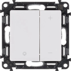 Valena LIFE Светорегулятор кнопочный универсальный 400Вт без нейтрали С лицевой панелью Белый Valena LIFE Светорегулятор кнопочный универсальный 400Вт без нейтрали С лицевой панелью Белый