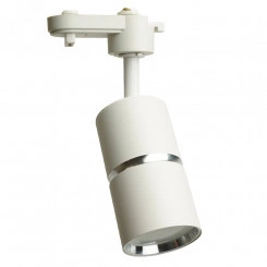 Светильник трековый на шинопровод ДПО GU10 без лампы IP40 белый серебро Светильник трековый на шинопровод ДПО GU10 без лампы IP40 белый серебро