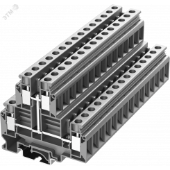 Клемма UKD 2-2 винтовая 2-уровневая с перемычкой, сечение 10 мм. кв., серая