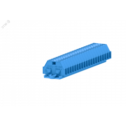 Клемма TB 1-1 с бок. подключ. с крепеж.фланцами, сечение 1,5 мм. кв., синяя