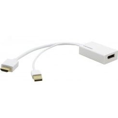 Переходник HDMI M на DisplayPort F, 4К, 0.15 м., белый